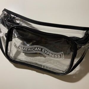 clear fanny pack / belt bag / hip bag with two pockets by American Express